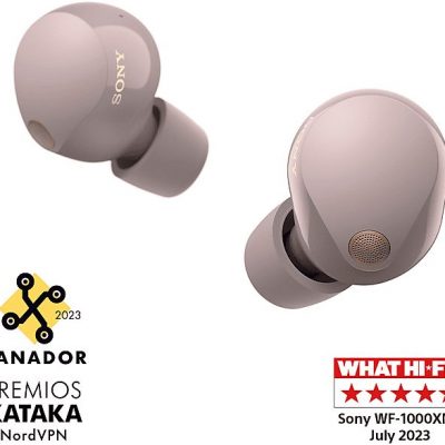 Auriculares True Wireless - Sony WF1000XM5P, Cancelación de ruido (Noise Cancelling), Hi-Res, Google assistant, Alexa, Siri, 24 horas, IPX4, Rosa