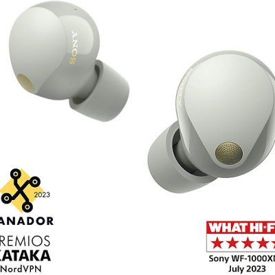 Auriculares True Wireless - Sony WF1000XM5S, Cancelación de ruido (Noise Cancelling), Hi-Res, Google assistant, Alexa, Siri, 24 horas, IPX4, Plata