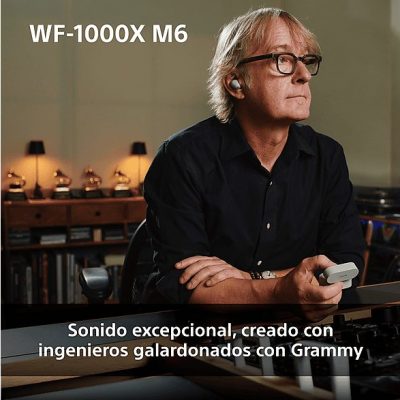 Auriculares True Wireless - Sony WF1000XM6, Cancelación de ruido (ANC), Hi-Res, Bluetooth, Llamadas nítidas, 24 horas, IPX4, iOS/Android, Negro