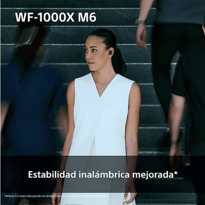 Auriculares True Wireless - Sony WF1000XM6, Cancelación de ruido (ANC), Hi-Res, Bluetooth, Llamadas nítidas, 24 horas, IPX4, iOS/Android, Plata