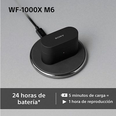 Auriculares True Wireless - Sony WF1000XM6, Cancelación de ruido (ANC), Hi-Res, Bluetooth, Llamadas nítidas, 24 horas, IPX4, iOS/Android, Plata