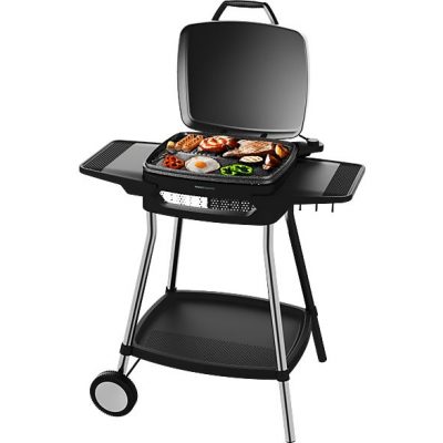 Barbacoa - Cecotec PerfectCountry 2000 EasyMove, Barbacoas eléctricas, 2000 W, Placa extraíble y apta para el lavavajillas