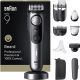 Barbero - Braun Series 9 BT9560, 12 Accesorios para barba, 52 ajustes de longitud, Bloqueo de precisión, Lámina ProBlade, PowerBoost, Wet&Dry, Cromo