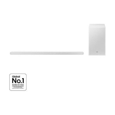 Barra de sonido con subwoofer - SAMSUNG HW-S701D/ZF, Bluetooth, Subwoofer Inalámbrico, 5 W, Google Assistant, Blanco
