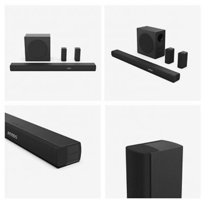 Barra de sonido - Hisense AX5100Q, Bluetooth, Subwoofer Inalámbrico, 580 W, Hi- Concerto, HDMI eARC, Dolby Atmos, Negro