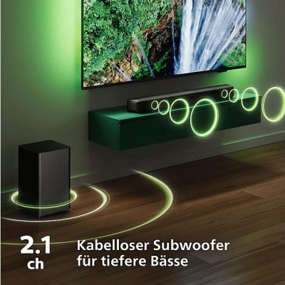 Barra de sonido - PHILIPS TAB5309/10, Bluetooth, Subwoofer Inalámbrico, 120 W, Gris oscuro