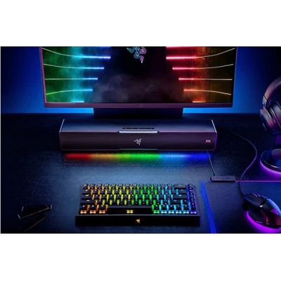 Barra de sonido - Razer Leviathan V2, Con Subwoofer,  Para PC, Bluetooth 5.2, Personalización RGB , 18 Zonas de iluminación, Negro
