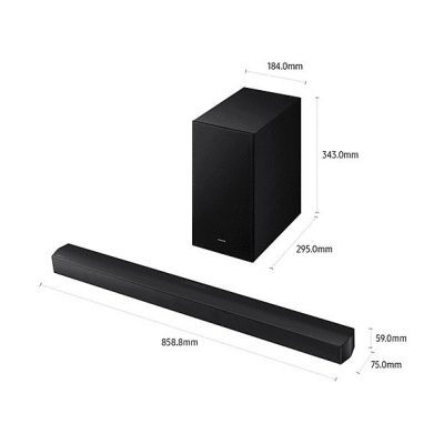 Barra de sonido - SAMSUNG HW-B450F/ZF, Bluetooth, Subwoofer Inalámbrico, 300 W, Negro