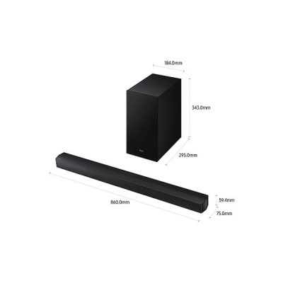 Barra de sonido - SAMSUNG HW-B650F/ZF, Bluetooth, Subwoofer Inalámbrico, 370 W, Negro