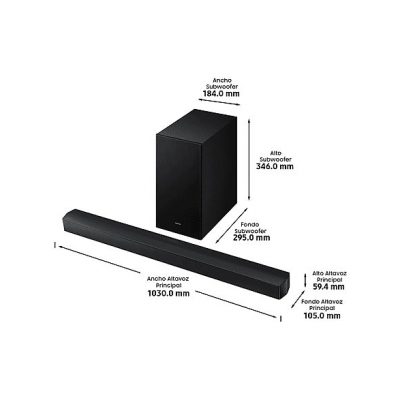 Barra de sonido - SAMSUNG HW-B650F/ZF, Bluetooth, Subwoofer Inalámbrico, 370 W, Negro