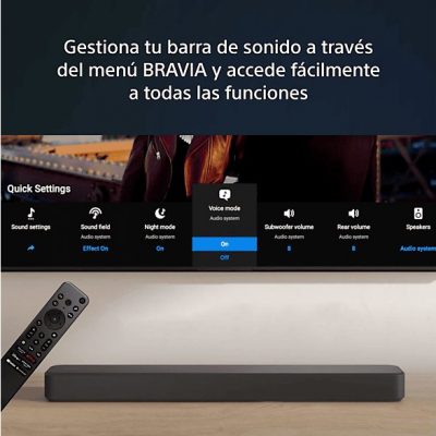 Barra de sonido - Sony HT-S2000, 3.1 Canales, Dolby Atmos, DTS:X, Bluetooth, Subwoofer integrado dual, 350 W, Sonido envolvente, HDMI, Negro