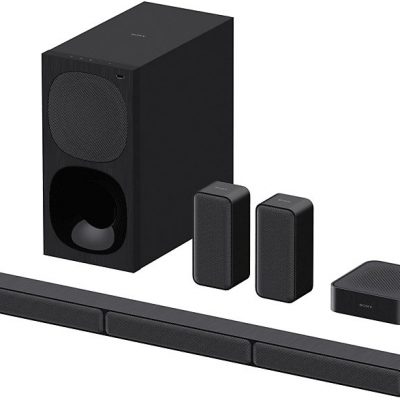 Barra de sonido - Sony HTS40R.CEL, Surround 5.1, Subwoofer, Altavoces traseros inalámbricos, HDMI, Bluetooth,  600 W, Negro