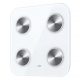 Báscula de baño - HUAWEI 55026228, Peso máximo 150 kg, Batería/s AAA, Indicador Masa Corporal (IMC), Bluetooth, Blanco