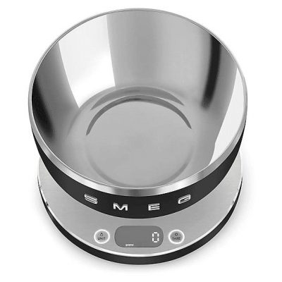 Báscula de cocina electrónica - SMEG KSC01BLMWW, 5 kg, Negro mate
