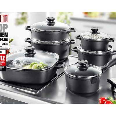 Batería de cocina - KARCHER 112914, 16 l, Aluminio, Negro