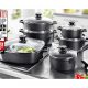 Batería de cocina - KARCHER 112914, 16 l, Aluminio, Negro