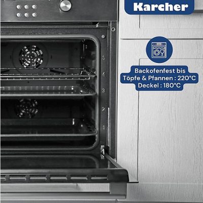 Batería de cocina - KARCHER 112914, 16 l, Aluminio, Negro