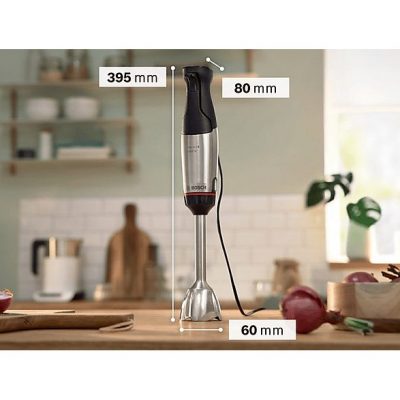 Batidora de mano - BOSCH MSM6M621, 1000 W, 12 velocidades, Negro, Acero inoxidable
