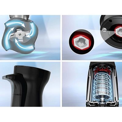 Batidora de mano - BOSCH MSM6M621, 1000 W, 12 velocidades, Negro, Acero inoxidable