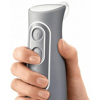 Batidora de mano - BRAUN MQ 525 Omelette, 600 W, 2 velocidades, Blanco/Gris