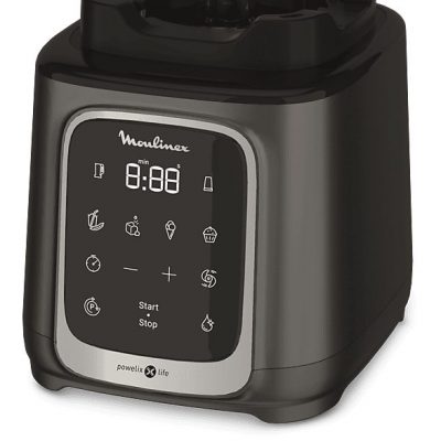 Batidora de vaso - Moulinex InfinyMix+ LM91HD, 1600 W, 2.6 L, 6 Cuchillas, 10 velocidades, Tecnología Powelix, 5 Programas, Vaso Tritan, Titanio