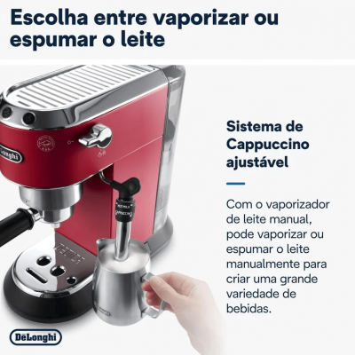 Cafetera DELONGHI Dedica Style EC685.R (15 bar - Rojo)