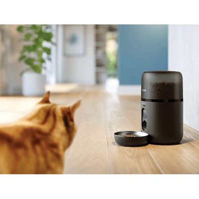 Comedero automático inteligente - Philips PAW5320/02, Detección Movimiento, Programación Comidas, Notificación Reposición, Cámara/Audio HD, Aplicación