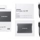 Disco duro externo 1 TB - Samsung T7 MU-PC1T0T/WW, SSD, Hasta 1050 MB/s, USB 3.2 Gen.2 (10Gbps), Gris