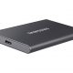 Disco duro externo 1 TB - Samsung T7 MU-PC1T0T/WW, SSD, Hasta 1050 MB/s, USB 3.2 Gen.2 (10Gbps), Gris