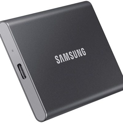 Disco duro externo 1 TB - Samsung T7 MU-PC1T0T/WW, SSD, Hasta 1050 MB/s, USB 3.2 Gen.2 (10Gbps), Gris