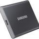 Disco duro externo 1 TB - Samsung T7 MU-PC1T0T/WW, SSD, Hasta 1050 MB/s, USB 3.2 Gen.2 (10Gbps), Gris