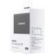 Disco duro externo 1 TB - Samsung T7 MU-PC1T0T/WW, SSD, Hasta 1050 MB/s, USB 3.2 Gen.2 (10Gbps), Gris