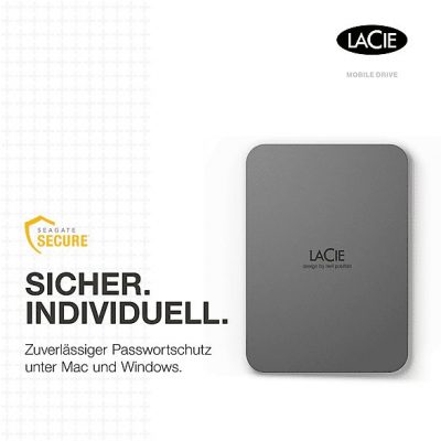 Disco duro externo 4 TB - LACIE STLR4000400, 2,5 ", HDD, Gris
