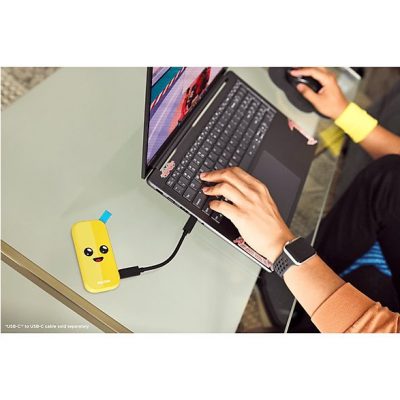 Disco duro SSD externo 1TB - Sandisk Fortnite® Portable SSD, edición Banano, Peely, Hasta 800 MB/s, USB 3.2, Amarillo