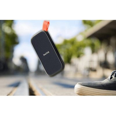 Disco duro SSD externo 1TB - SanDisk Portable SSD, Portátil, USB 3.2 Gen 2, Lectura de hasta 800 MB/s, Gancho de goma, Gris