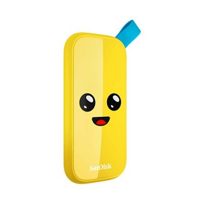 Disco duro SSD externo 2TB - Sandisk Fortnite® Portable SSD, edición Banano, Peely, Hasta 800 MB/s, USB 3.2, Amarillo