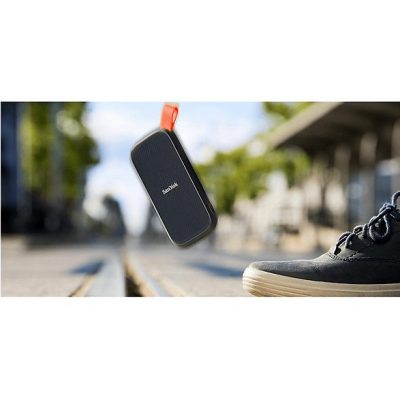 Disco duro SSD externo 2TB - SanDisk Portable SSD, Portátil, USB 3.2 Gen 2, Lectura de hasta 800 MB/s, Gancho de goma, Gris