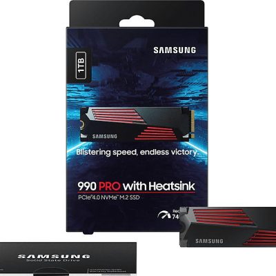 Disco duro SSD interno 1 TB - Samsung 990 PRO M.2, MZ-V9P1T0CW, PCI Express 4.0, 7450 MB/s, 6900 MB/s, Negro