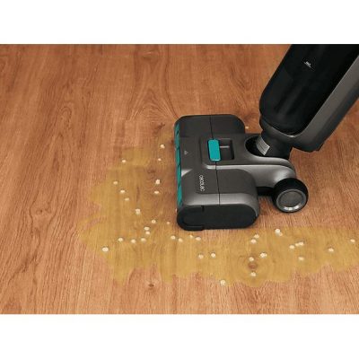 Fregona eléctrica - Cecotec FreeGo Wash&Vacuum Spray, Aspira y friega, 250 W, 700 ml, 35 min, Spray integrado, Incluye base de autolimpieza, Negro