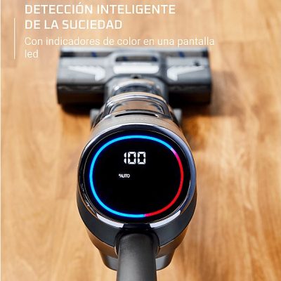 Fregona eléctrica  - Rowenta X Clean 4 GZ5035, 2 en 1, Aspira y friega, Sin cables, 200 W, Smart, Autonomía 50 min, Autolimpieza, Negro