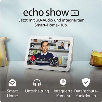 Pantalla inteligente con Alexa - AMAZON ECHO SHOW 8 (3N GEN) WHITE, Bluetooth, Amazon Alexa, Blanco