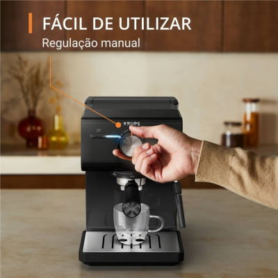 Cafetera KRUPS Authentic XP381810 (15 Bar - Negro)