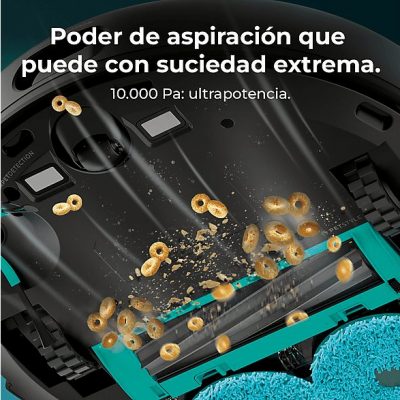 Robot aspirador - CECOTEC Conga 9990 AI Spin Revolution Ultra Power Home, 1000 W, Potencia de succión 10 kPa, Depósito 500 ml, Autonomía 120 min, Multicolor
