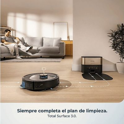 Robot aspirador - Cecotec Conga Y100 Spin AI, 20000 Pa, 220 m², Navegación láser, Autovaciado, Especial mascotas, Negro