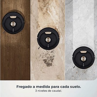 Robot aspirador - Cecotec Conga Y100 Spin AI, 20000 Pa, 220 m², Navegación láser, Autovaciado, Especial mascotas, Negro