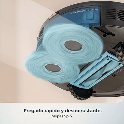Robot aspirador - Cecotec Conga Y100 Spin AI, 20000 Pa, 220 m², Navegación láser, Autovaciado, Especial mascotas, Negro