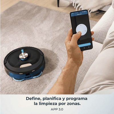 Robot aspirador - Cecotec Conga Y100 Spin AI, 20000 Pa, 220 m², Navegación láser, Autovaciado, Especial mascotas, Negro