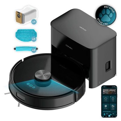 Robot aspirador - CECOTEC Conga Y70, 20 W, Potencia de succión 20000 kPa, Depósito 3 l, Autonomía 250 min, Negro