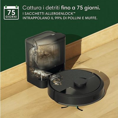 Robot aspirador - IROBOT Roomba 105 Combo Robot + AutoEmpty, 120 W, Potencia de succión 7 kPa, Depósito 0,24 l, Autonomía 120 min, Negro