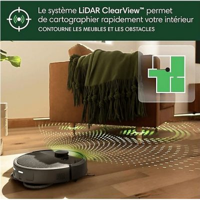 Robot aspirador - IROBOT Roomba 405 Combo Plus, 120 W, Potencia de succión 7 kPa, Depósito 295 ml, Autonomía 3 h, Negro